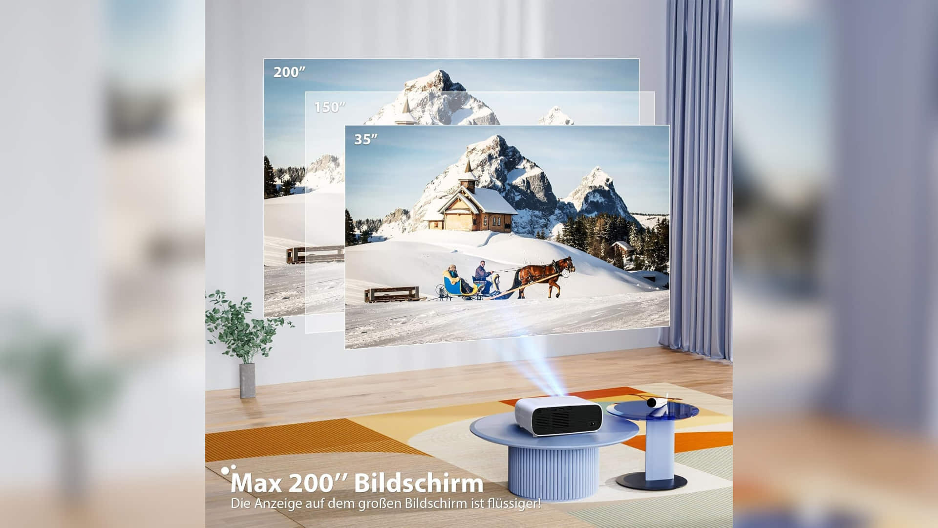 Brillantes Heimkino-Erlebnis mit 300-Zoll-Projektion